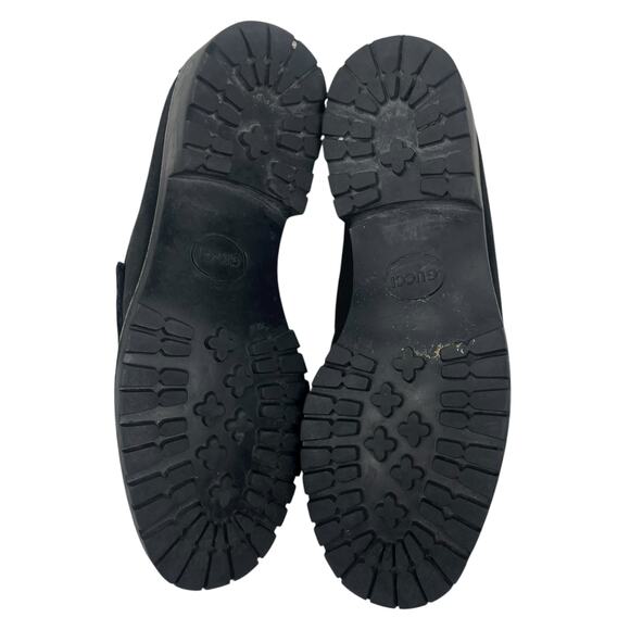 Gucci Horsebit Suede Lug Sole Slip On Loafer Black Men Size 10/ US 11 - Picture 9 of 16